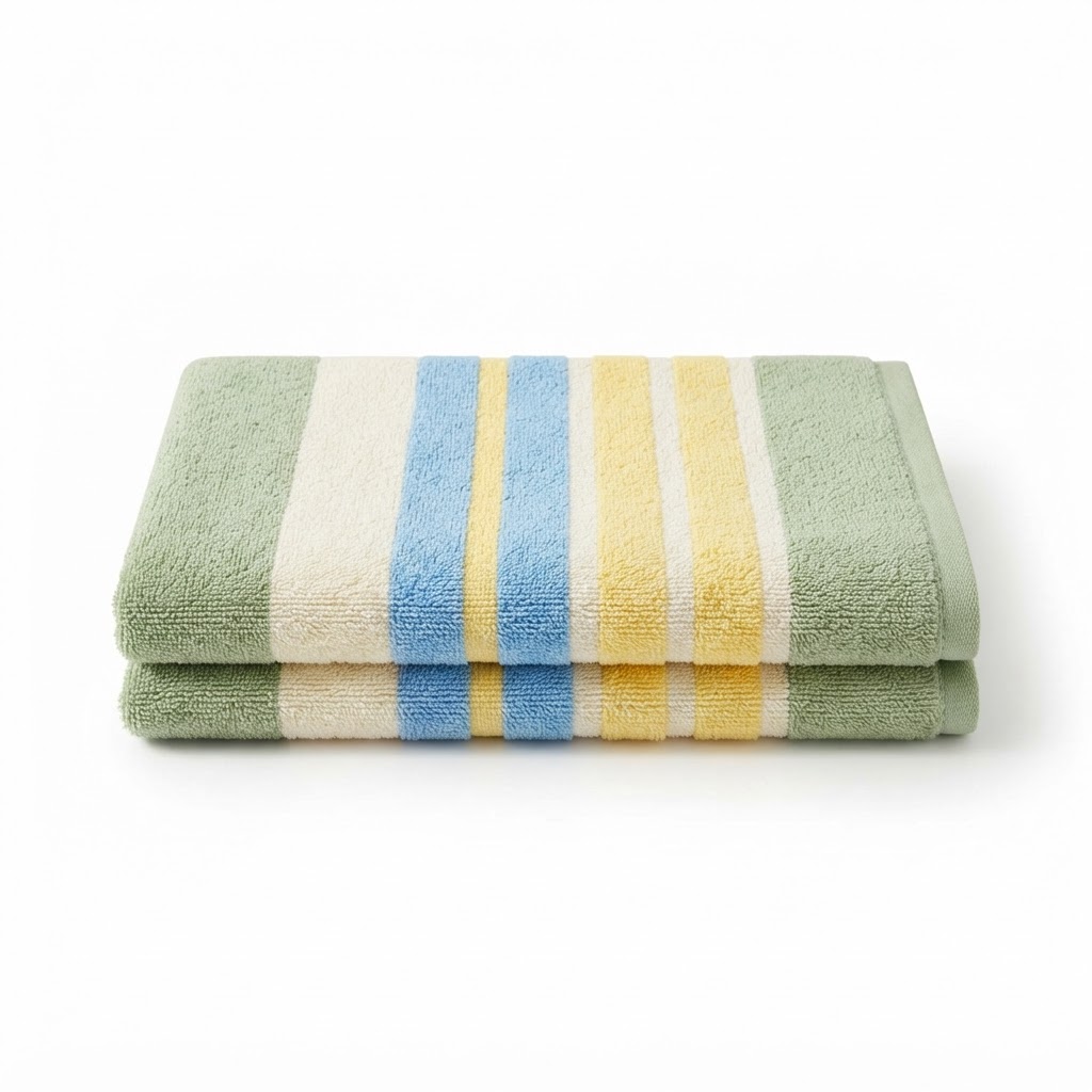 Spring Cotton Striped Bath Towel