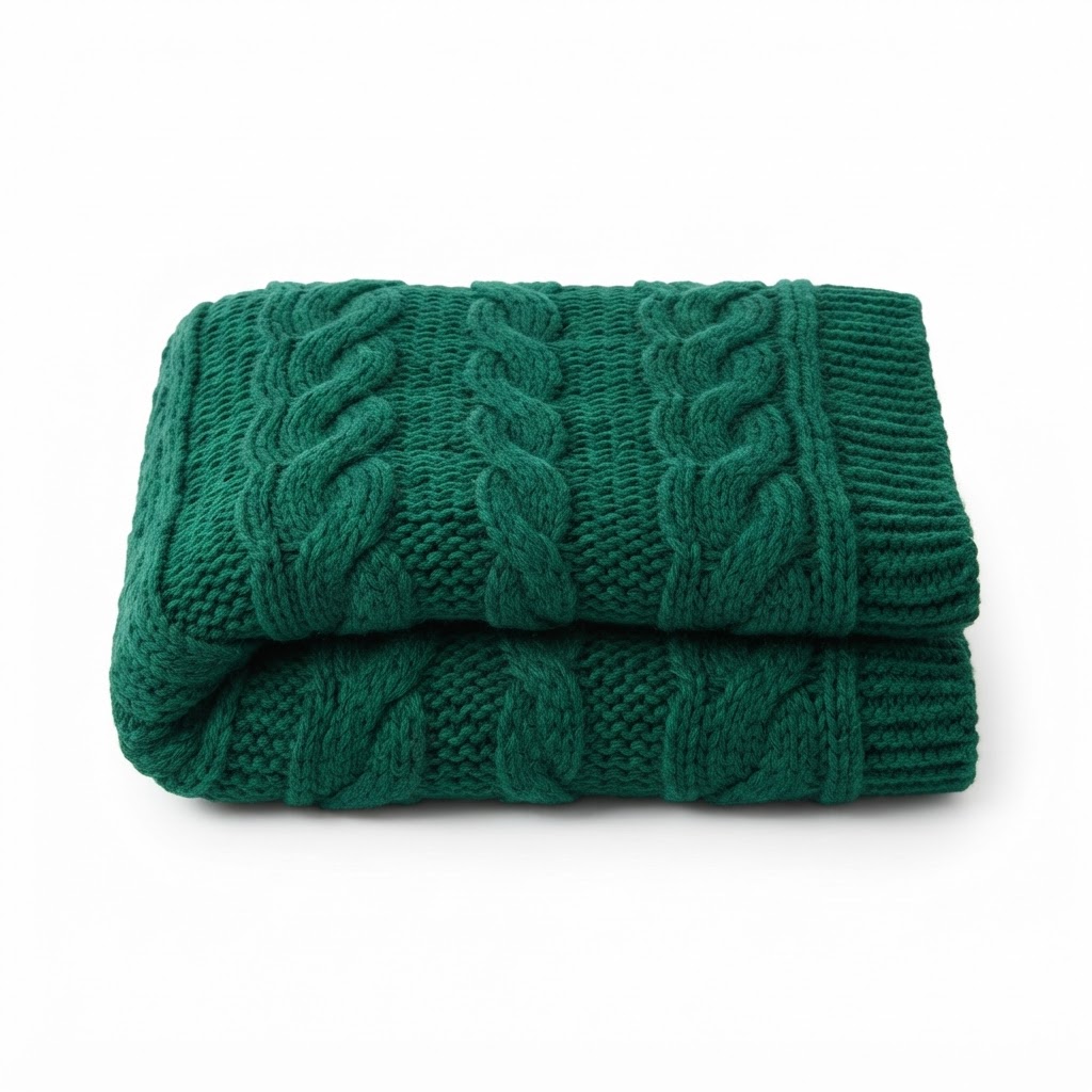 Emerald Knit Throw Blanket