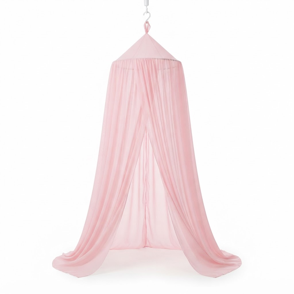 core Pink Chiffon Bed Canopy