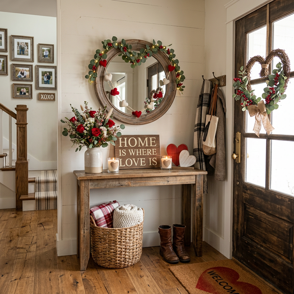 Rustic Valentine's Day Entryway