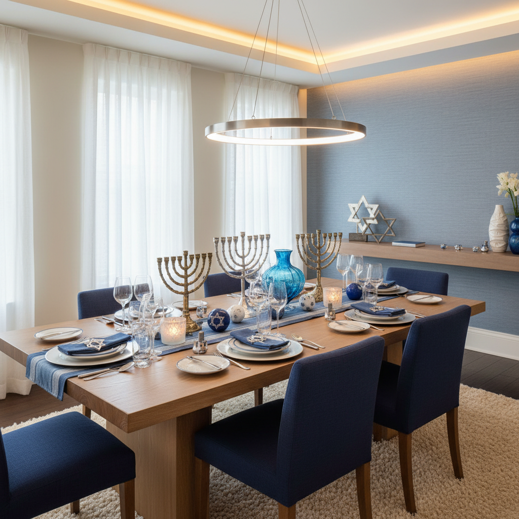 Minimalist Hanukkah Dining Room