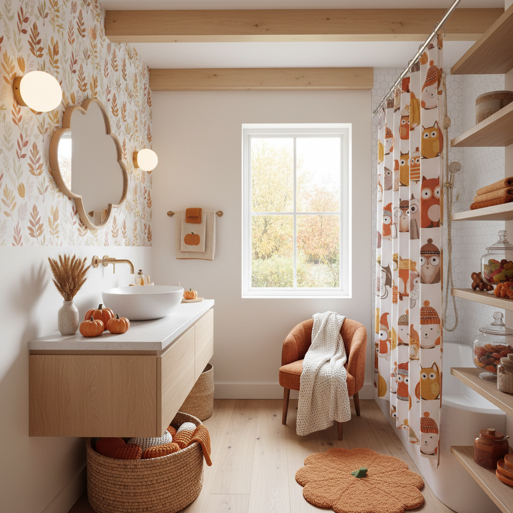 Scandinavian Fall Child Bathroom