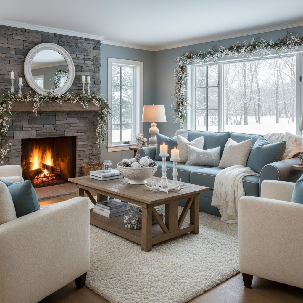 Country Winter Living Room