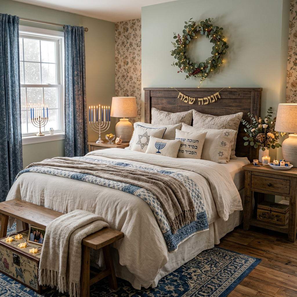 Cottagecore Hanukkah Master Bedroom