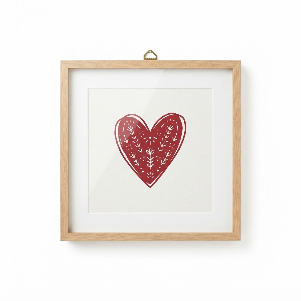 Valentine Framed Heart Print