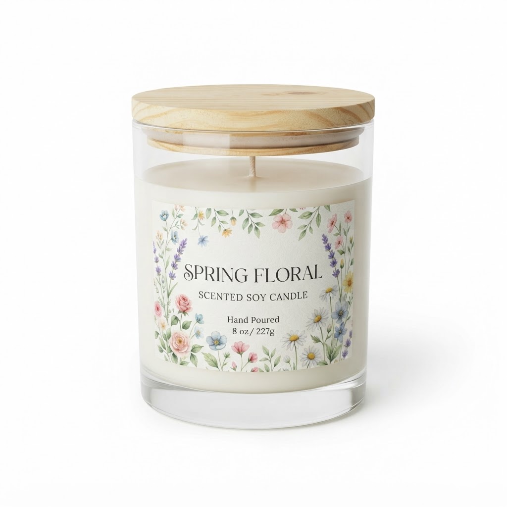 Spring Floral Scented Soy Candle