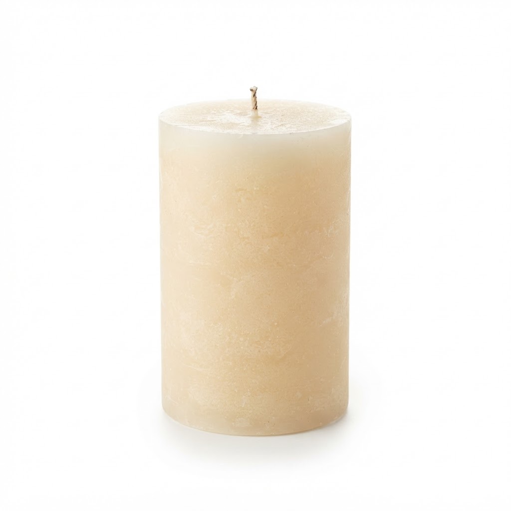 Warm Vanilla Scented Pillar Candle