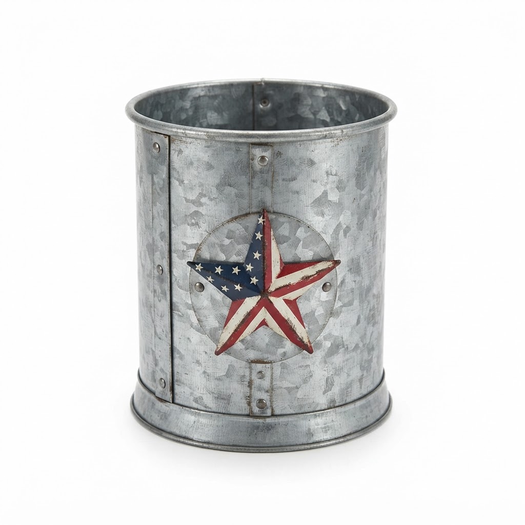 Galvanized Metal Utensil Crock