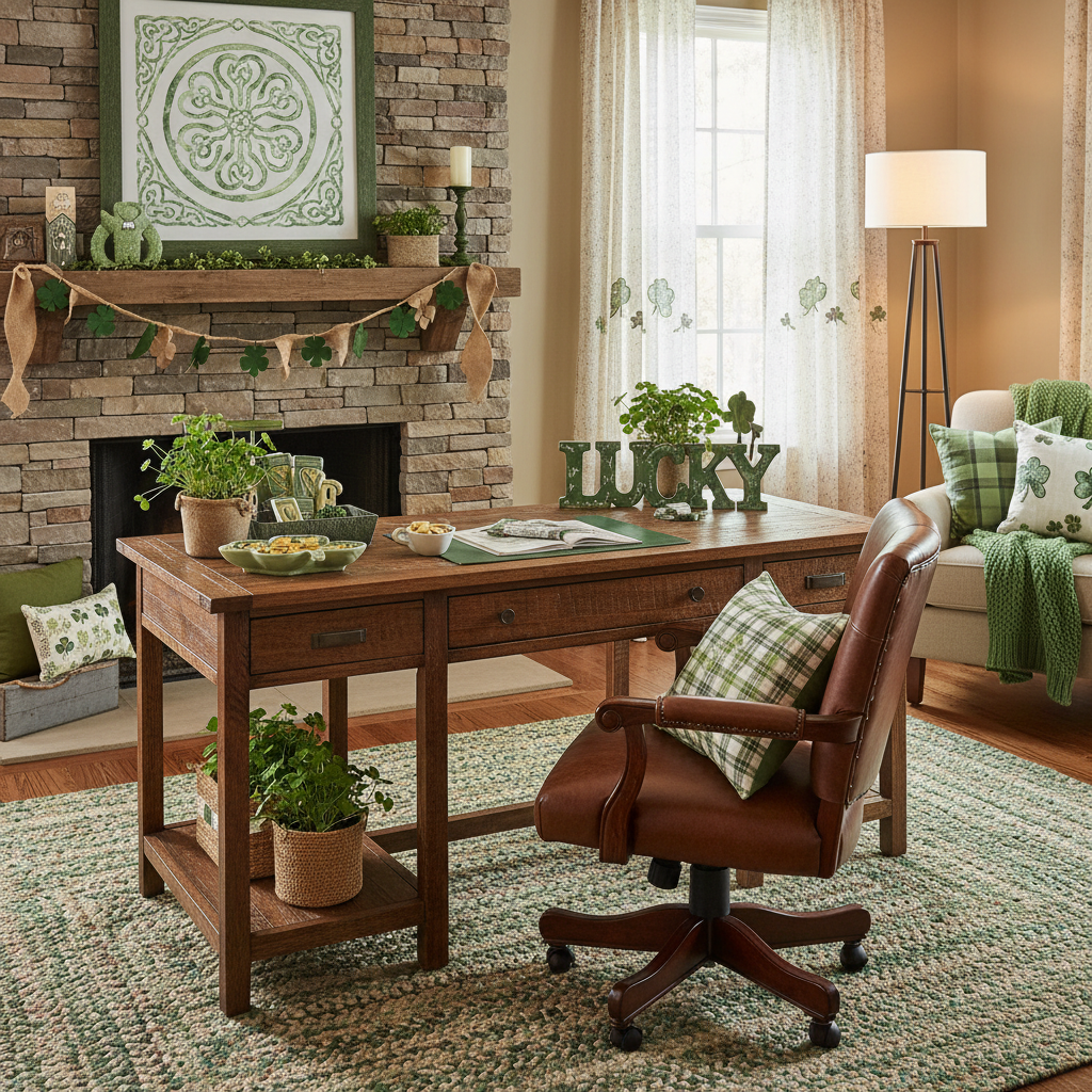 Rustic St. Patrick's Day Home Office