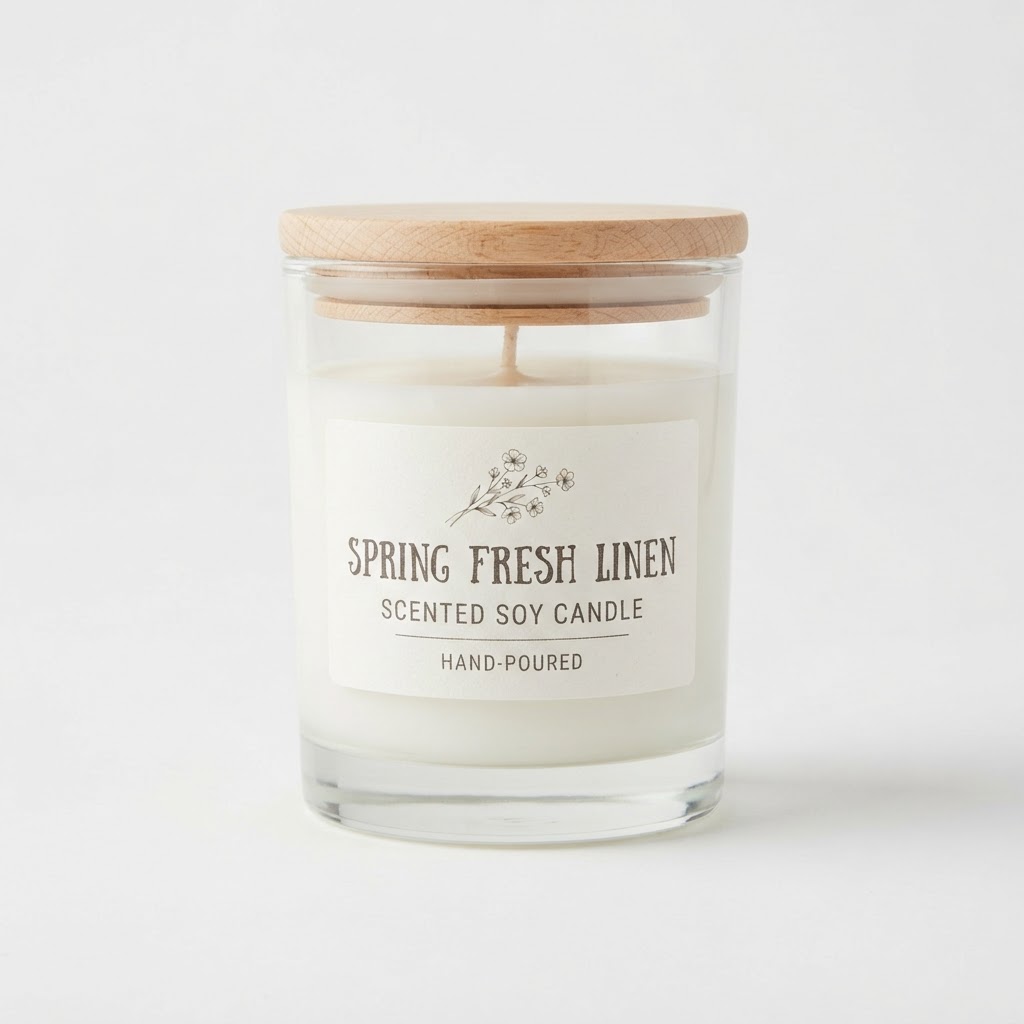 Spring Fresh Linen Scented Soy Candle