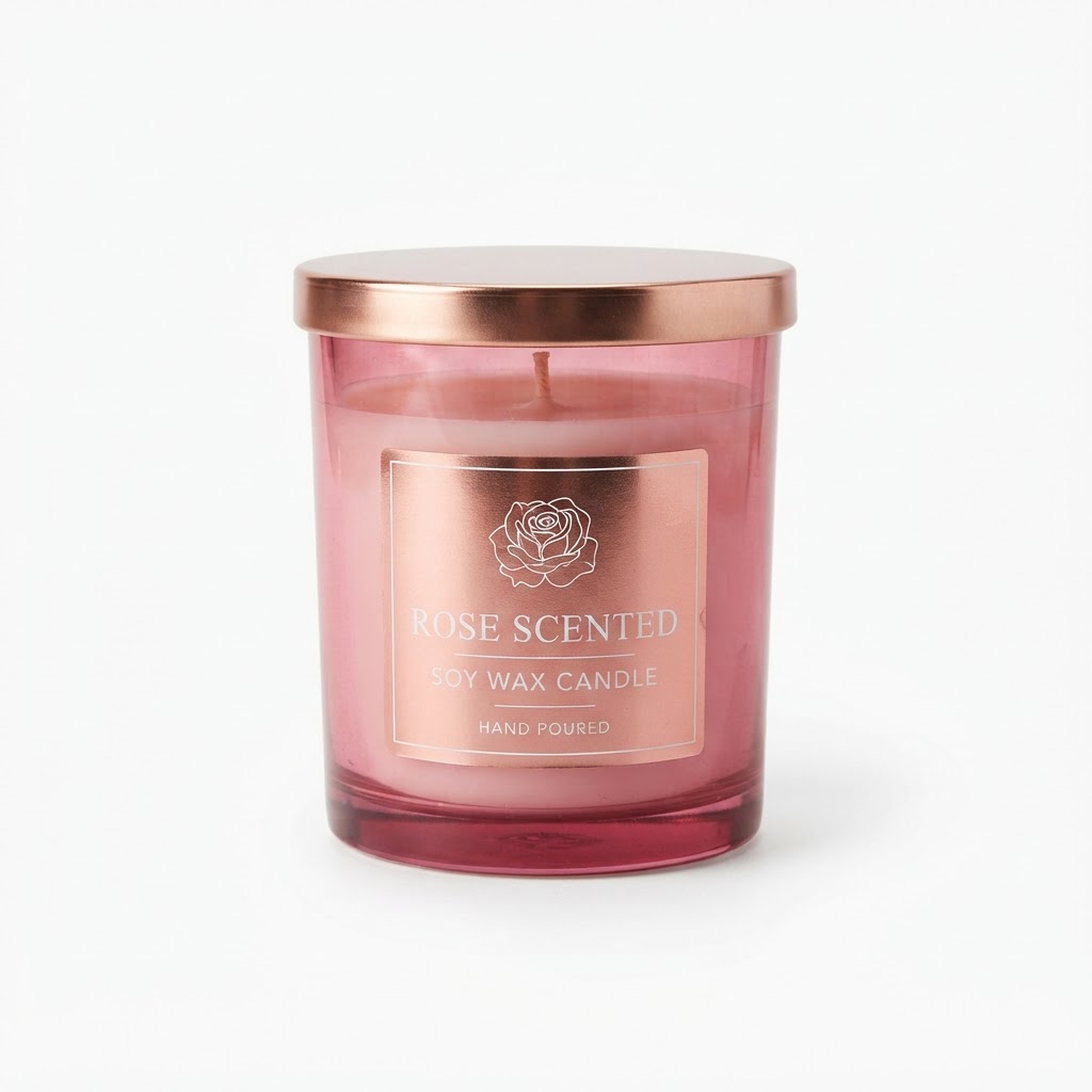 Rose Scented Soy Wax Candle