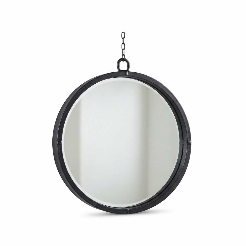 Metal Framed Round Wall Mirror