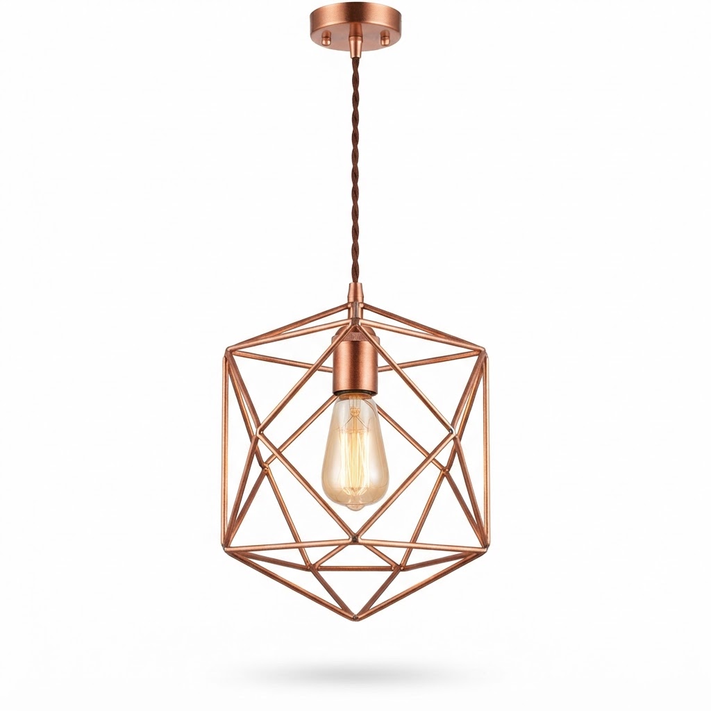 copper cage pendant light