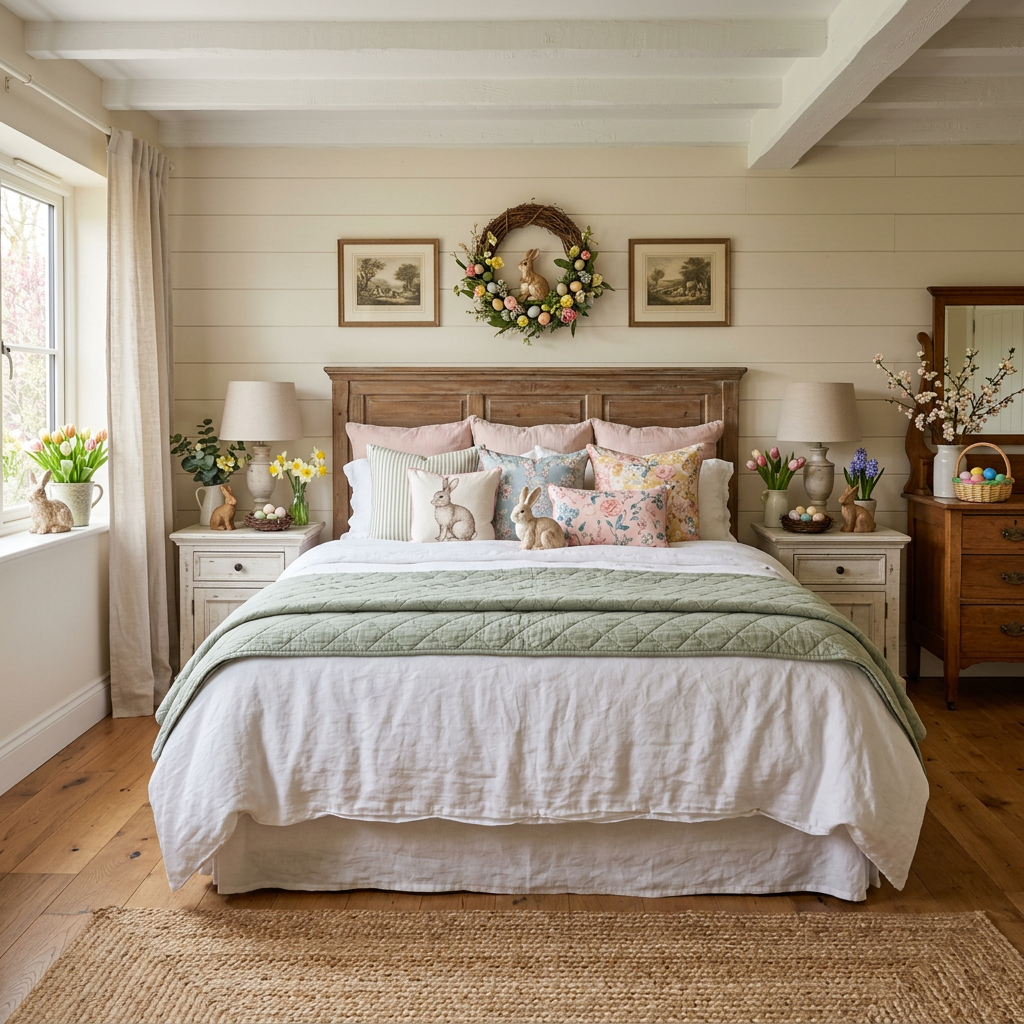 Farmhouse Easter Master Bedroom
