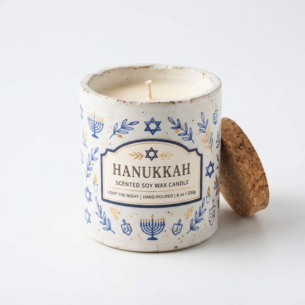 Hanukkah Soy Wax Scented Candle
