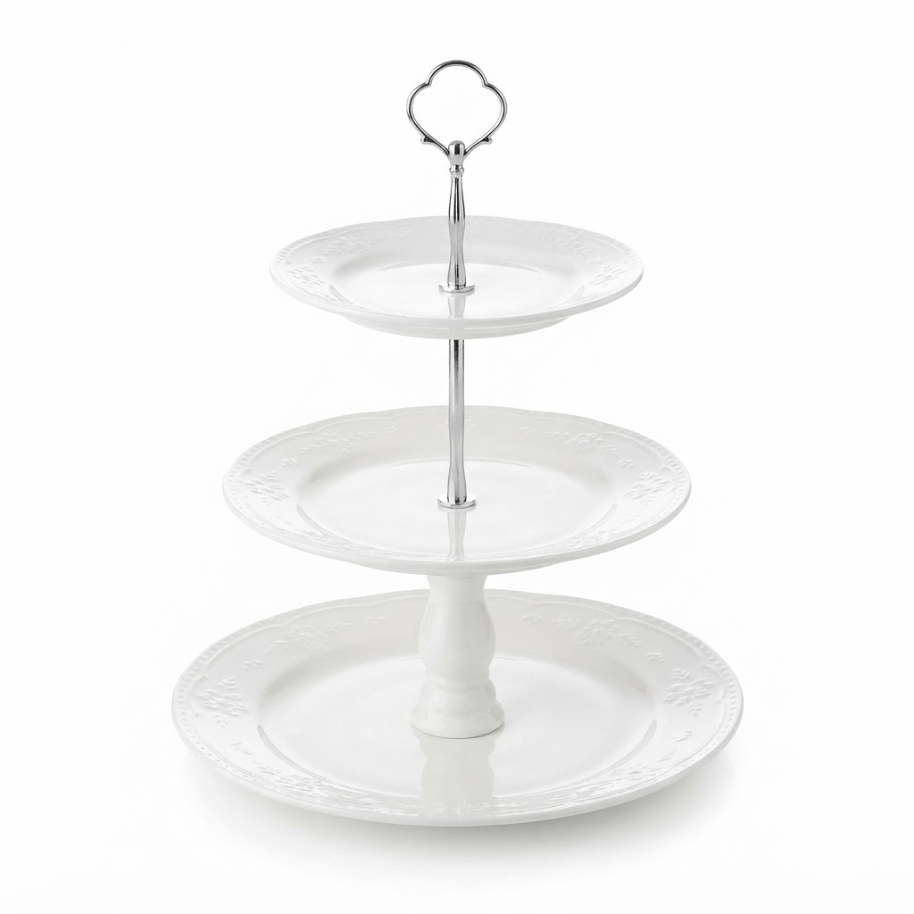 Tiered White Dessert Stand