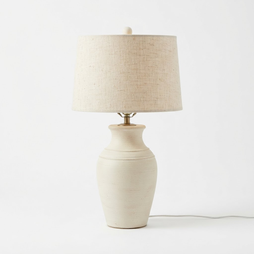 Linen Cream Table Lamp