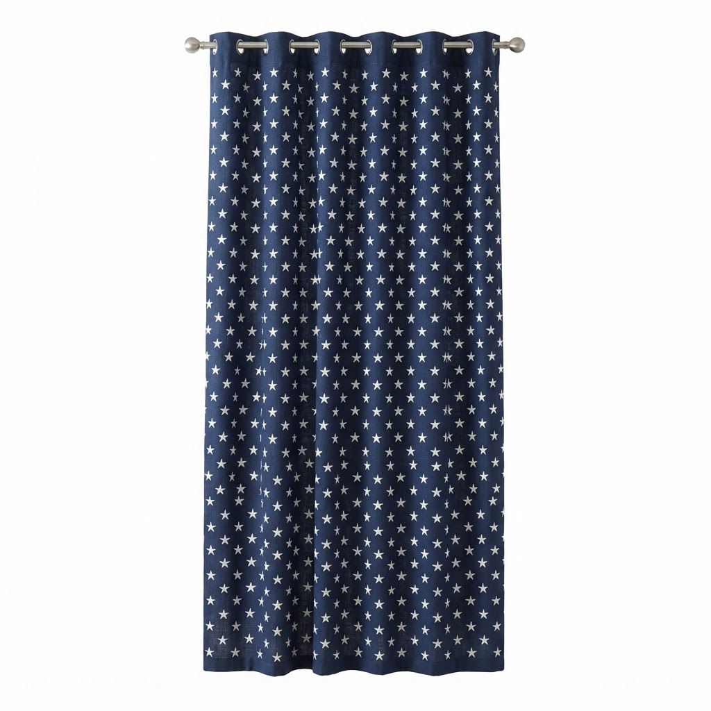 Patriotic Star-Embroidered Curtains