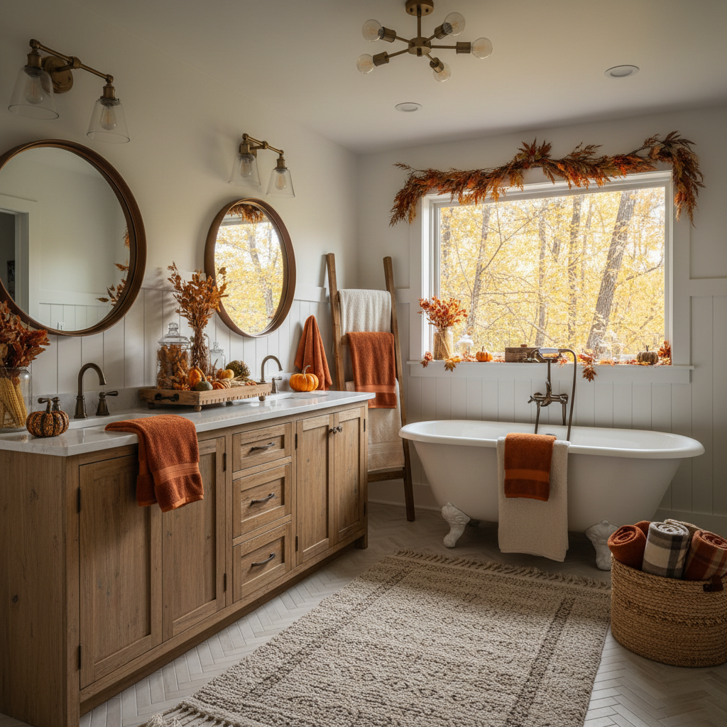 Modern Farmhouse Thanksgiving Master Bathroom