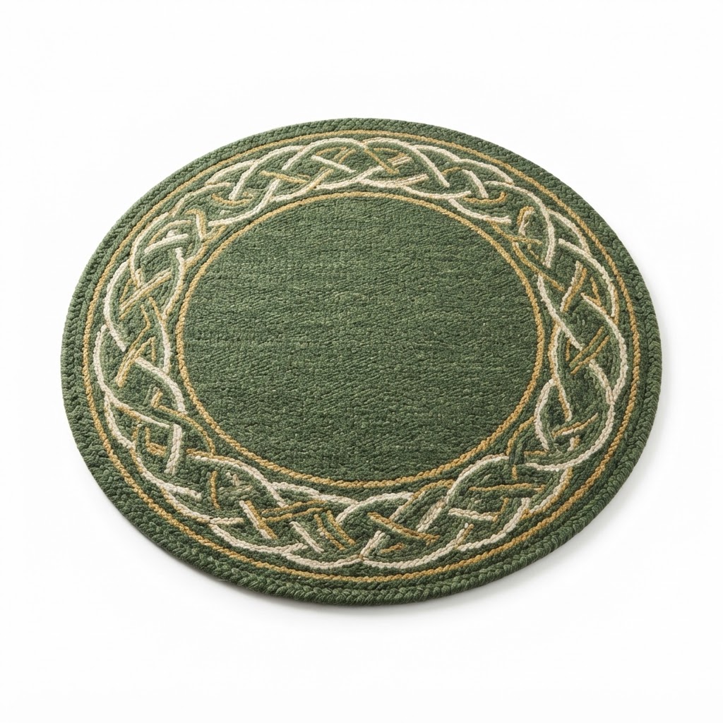 core Circular Celtic Knot Patterned Rug