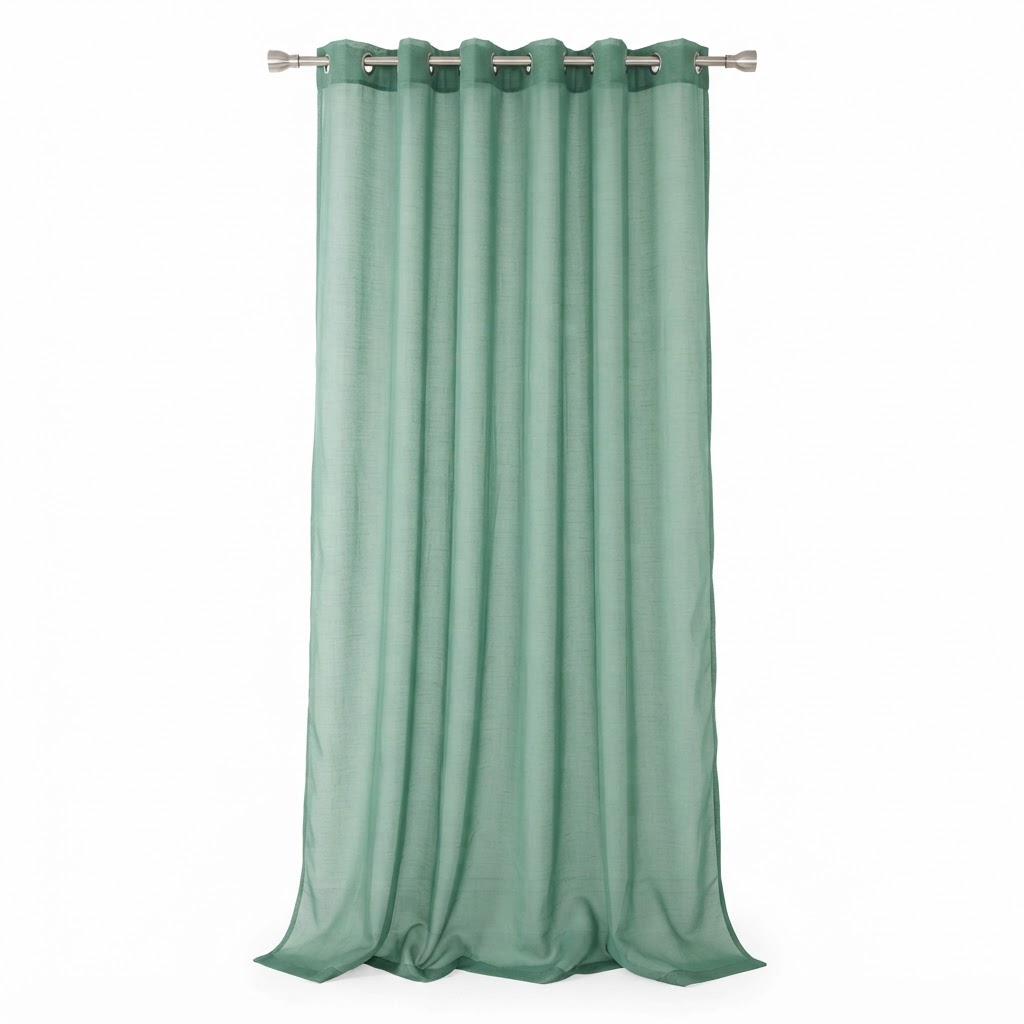 Transitional Sheer Green Window Curtains