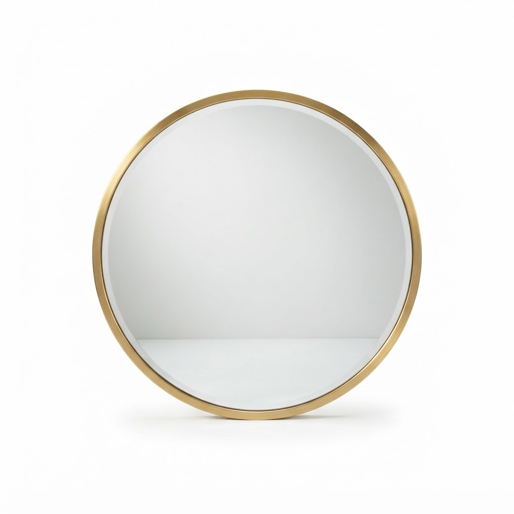 Brushed Gold Round Mirror