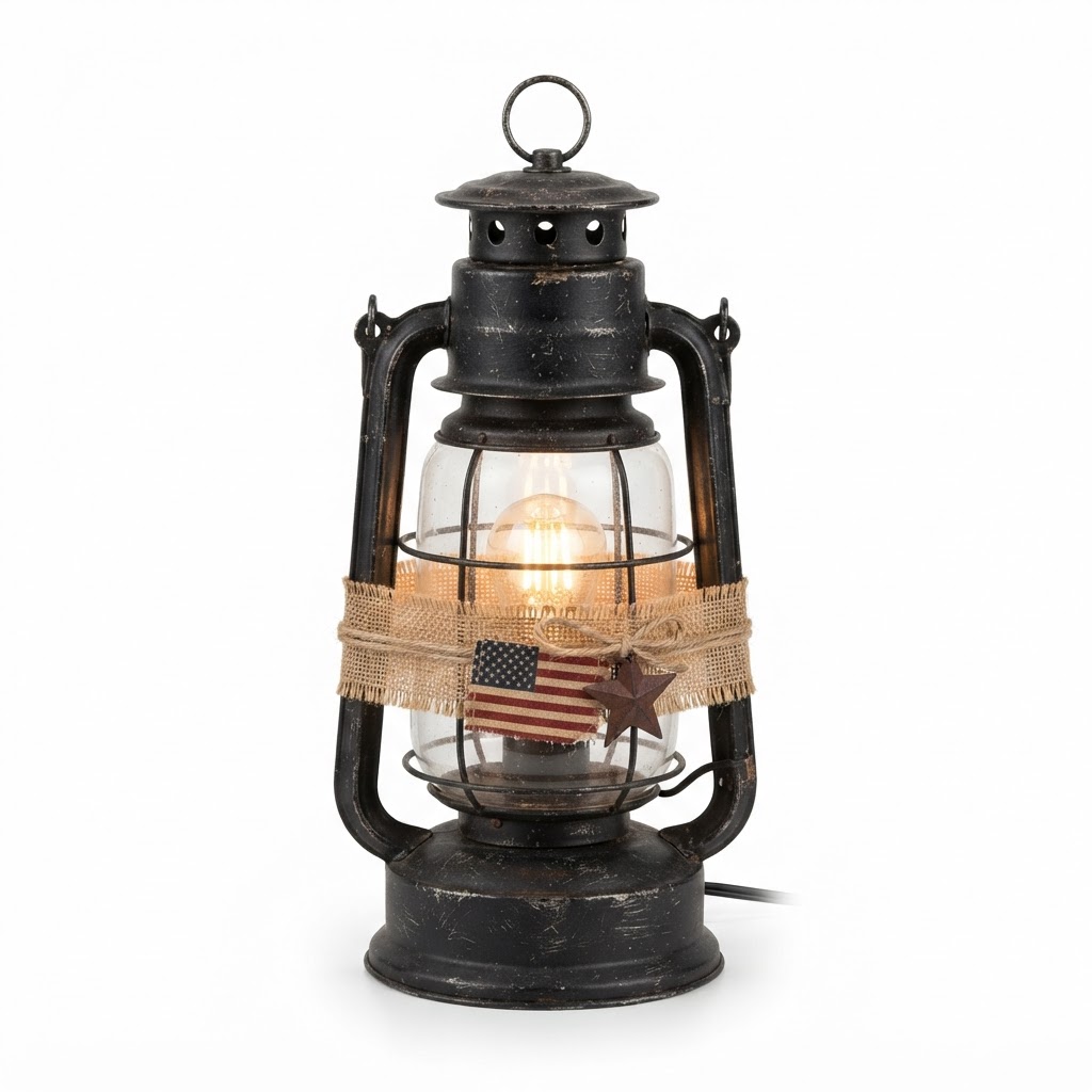 Primitive LED Lantern Table Lamp