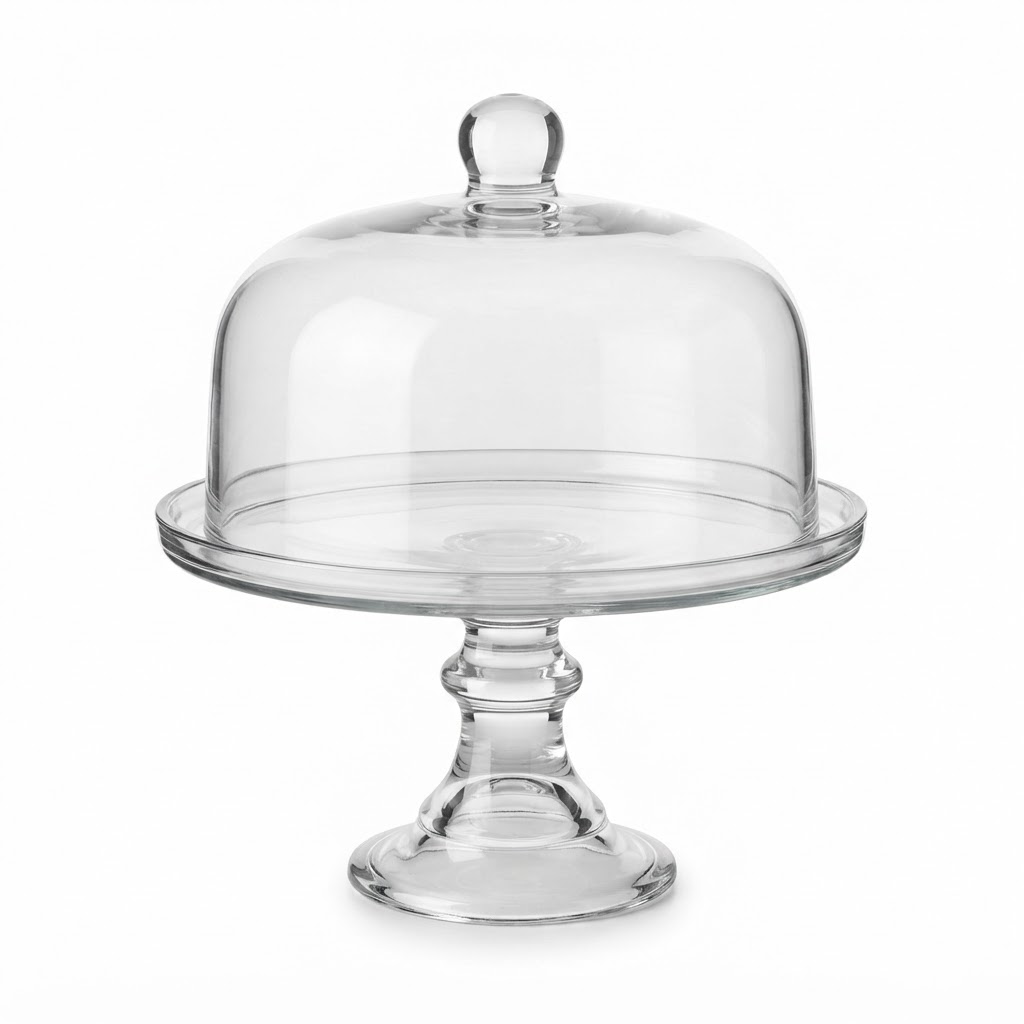 Transitional Glass Dome Pedestal Cake Stand