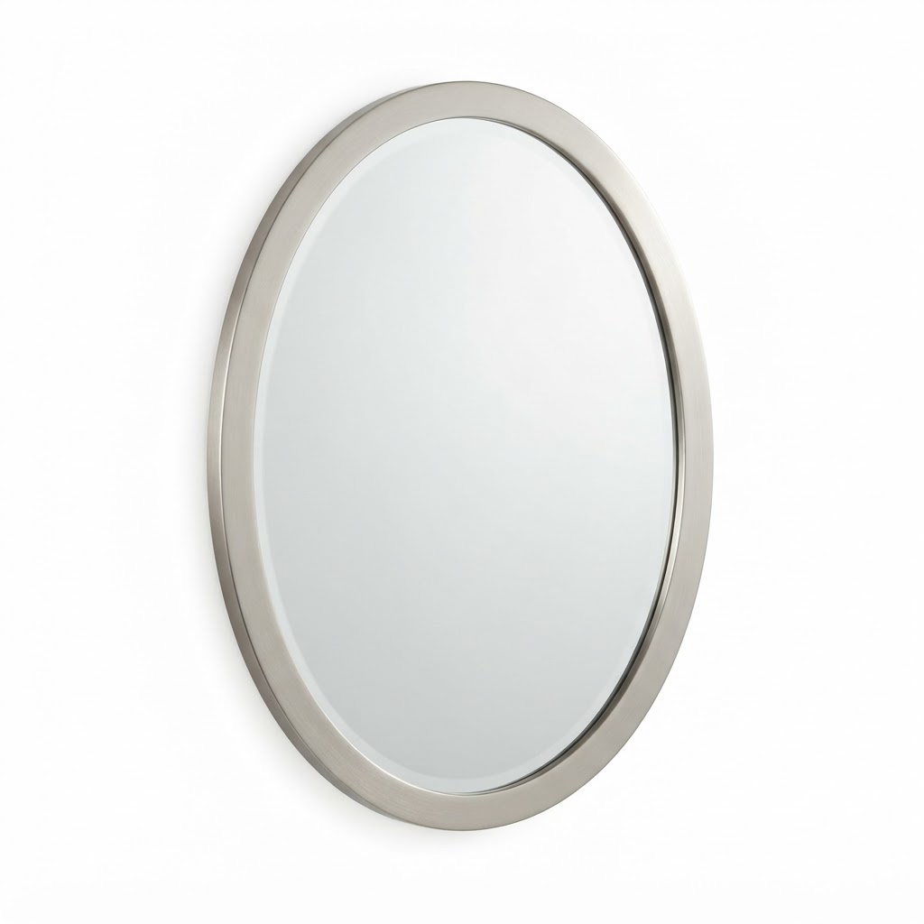 Oval Brushed Nickel Wall Mirror