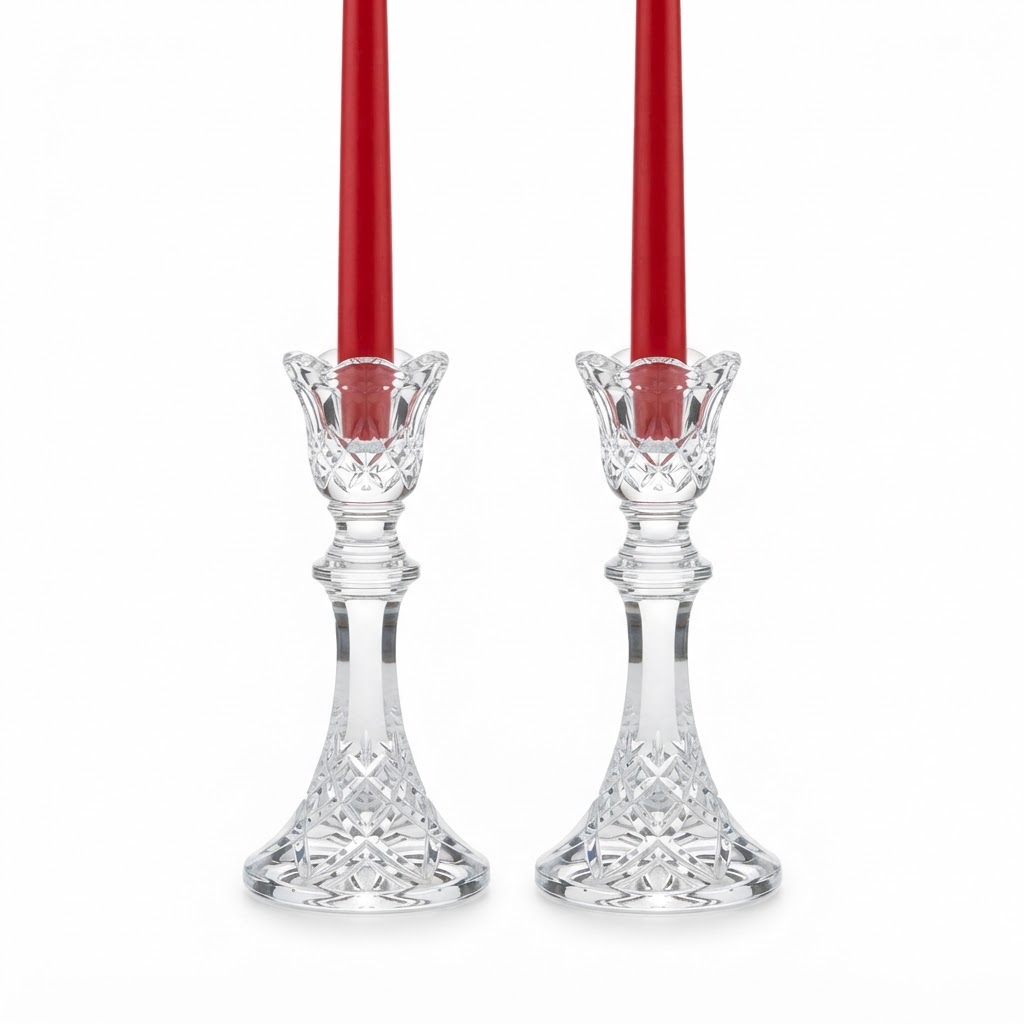 Crystal Taper Candle Holder Set