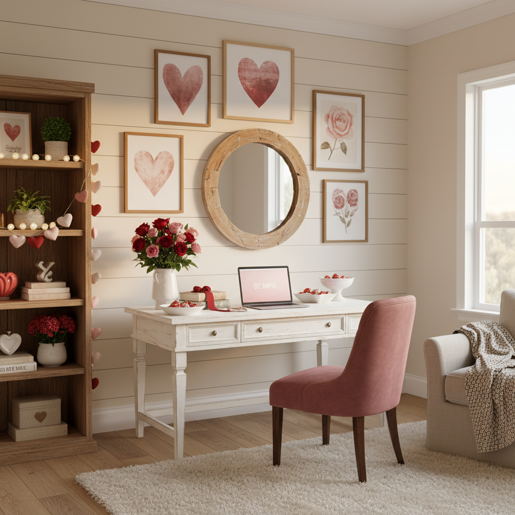 Modern Farmhouse Valentine's Day Home Office