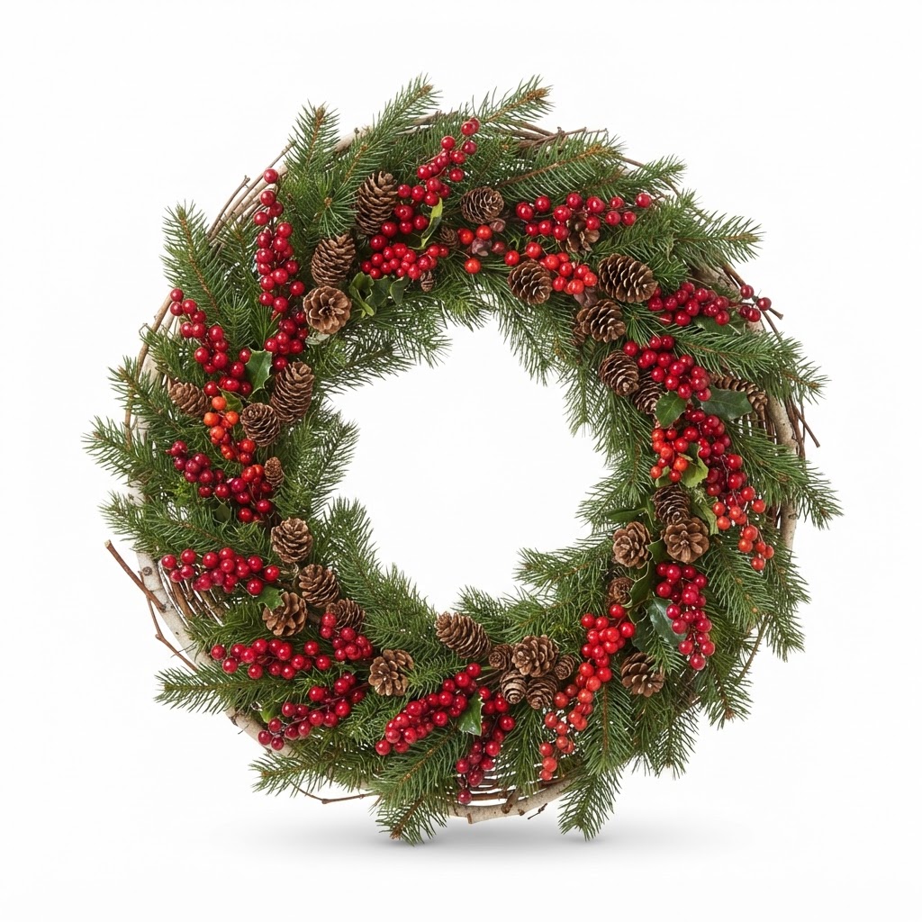 Pine and Berry Christmas Wreath