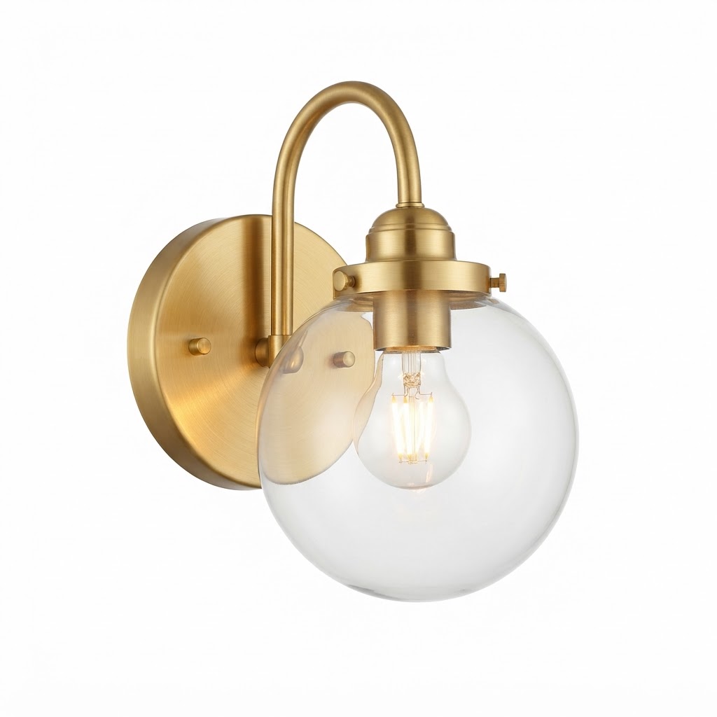 Transitional Brushed Gold Wall Sconce