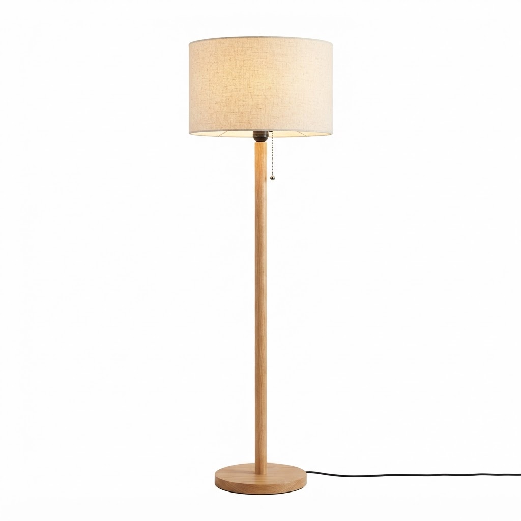 Tall Floor Lamp with Linen Shade