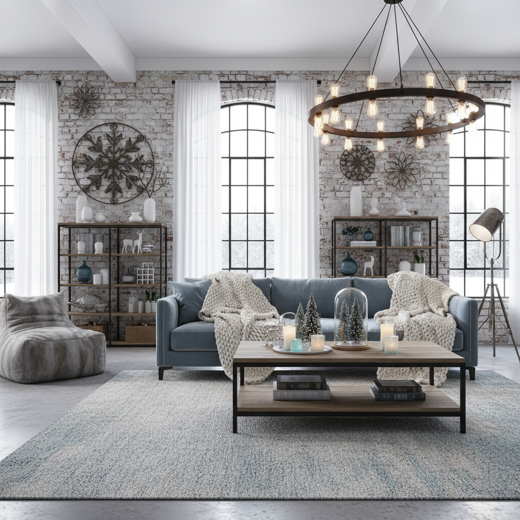 Industrial Winter Living Room
