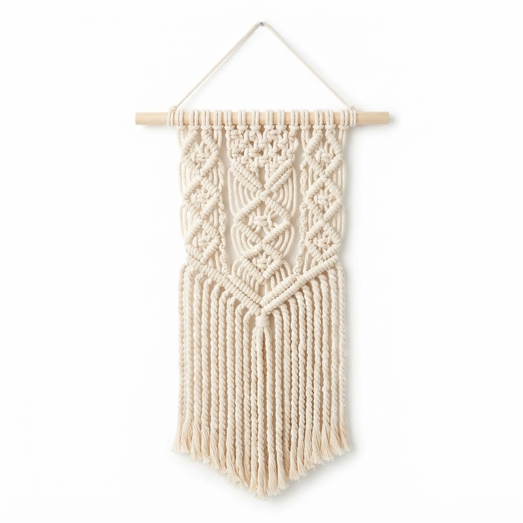 Cream Macrame Tassel Wall Hanging