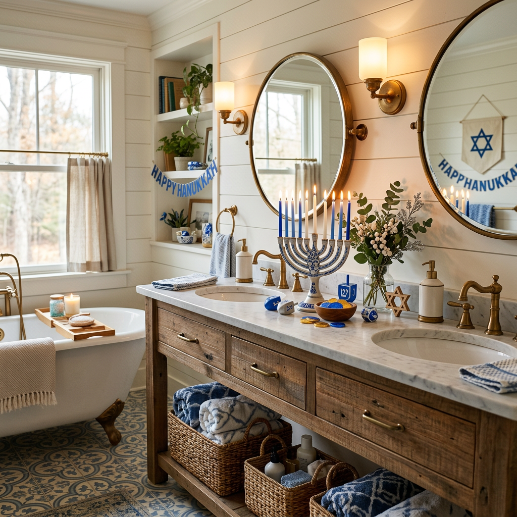 Cottagecore Hanukkah Master Bathroom