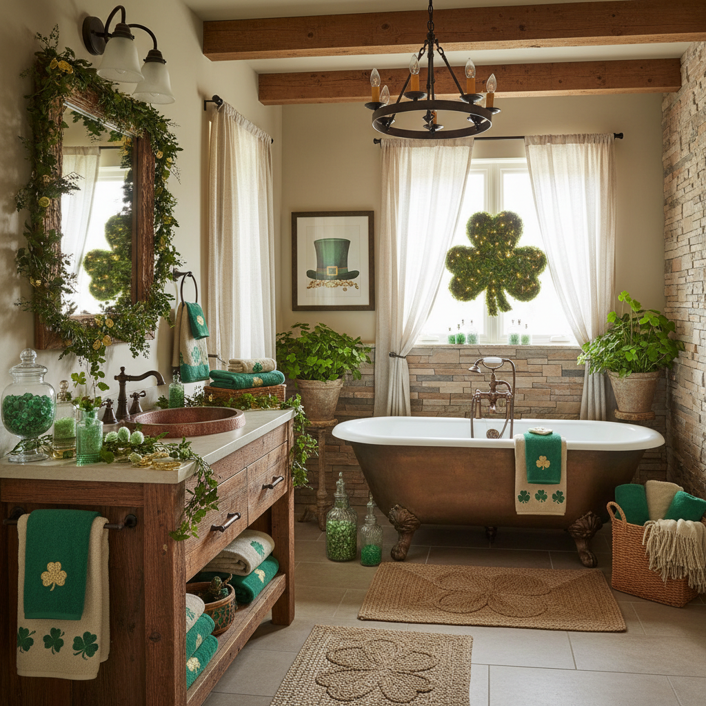 Rustic St. Patrick's Day Master Bathroom
