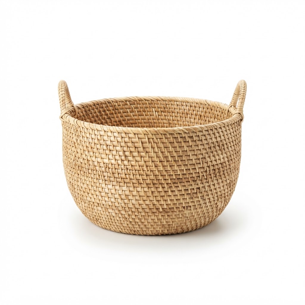 Woven Rattan Decorative Basket