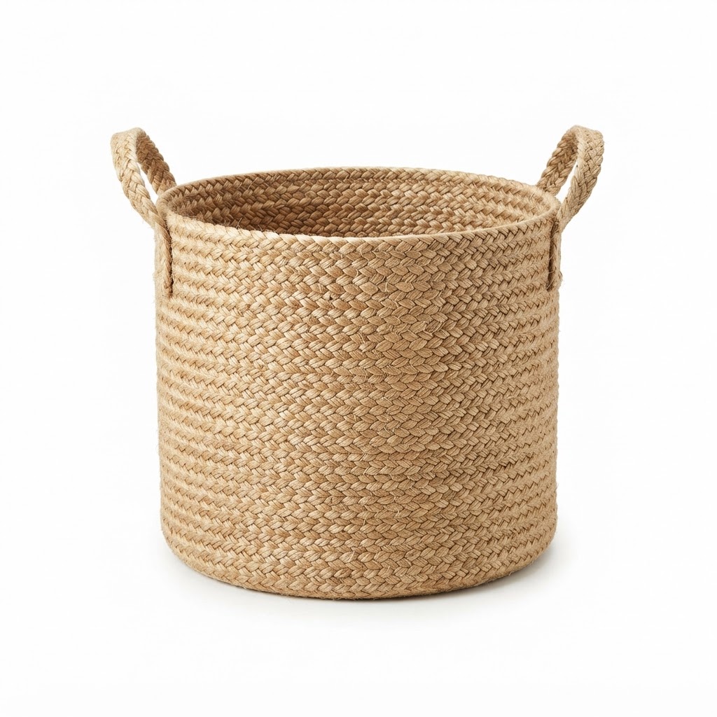 Woven Jute Storage Basket