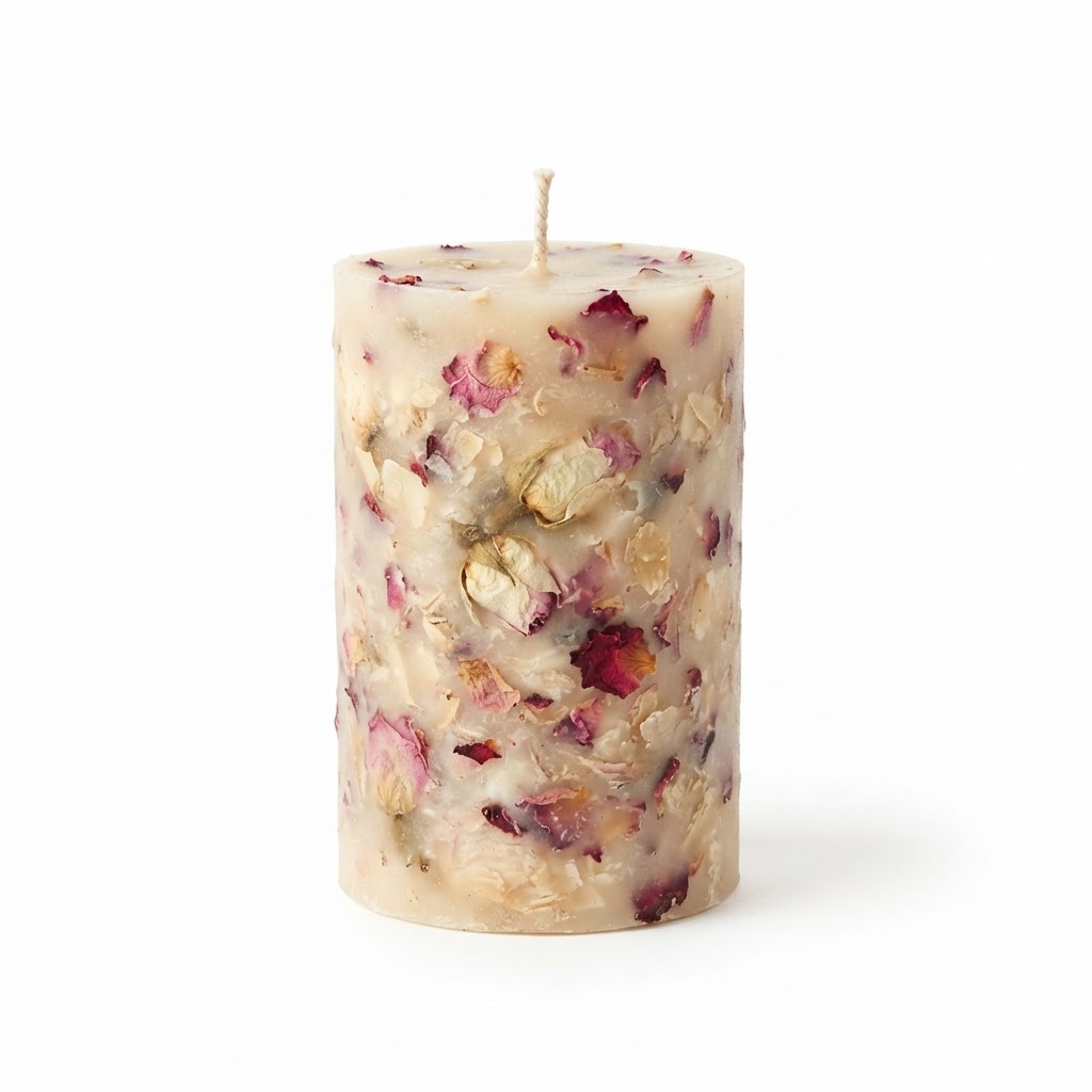 Vanilla Rose Pillar Candles