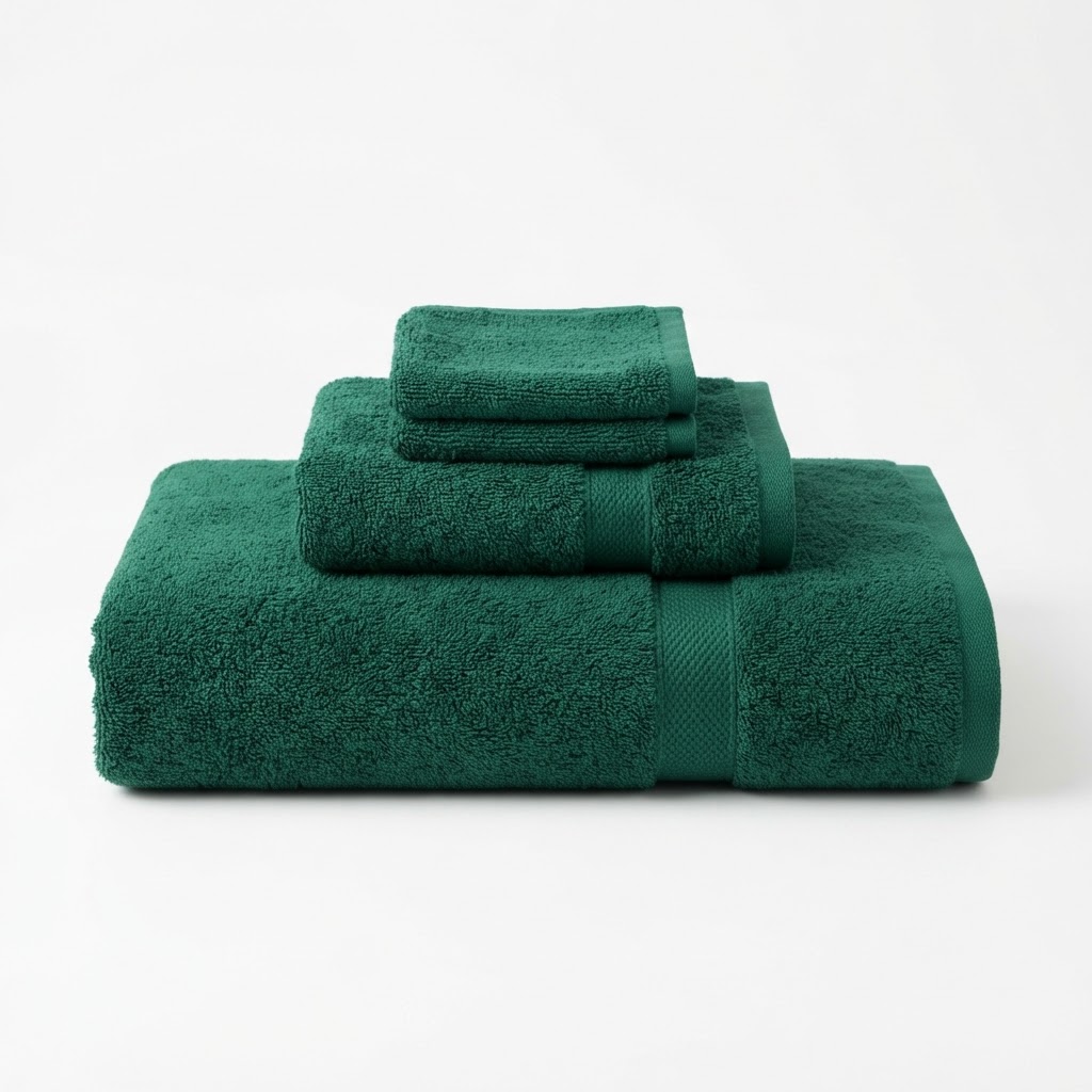 Emerald Green Cotton Bath Towel Set
