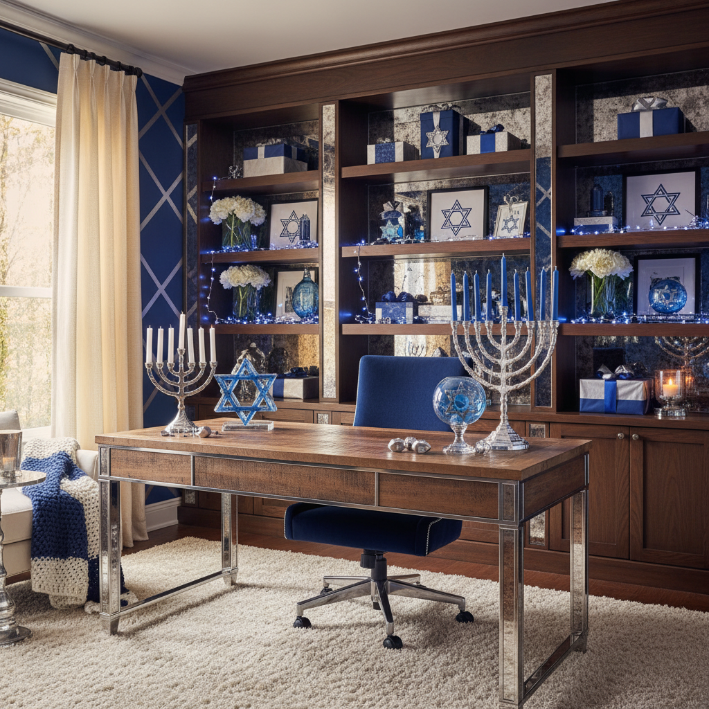 Glam Hanukkah Home Office