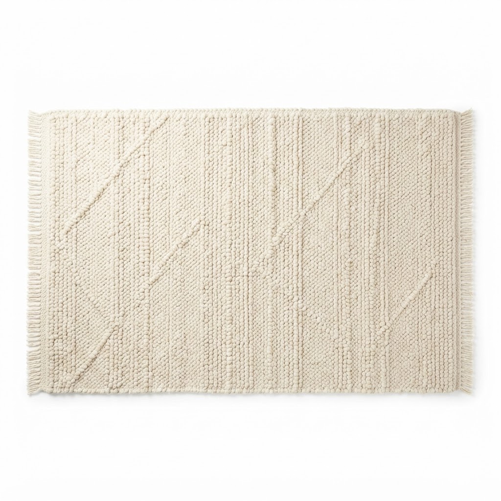 Cream Textured Area Rug