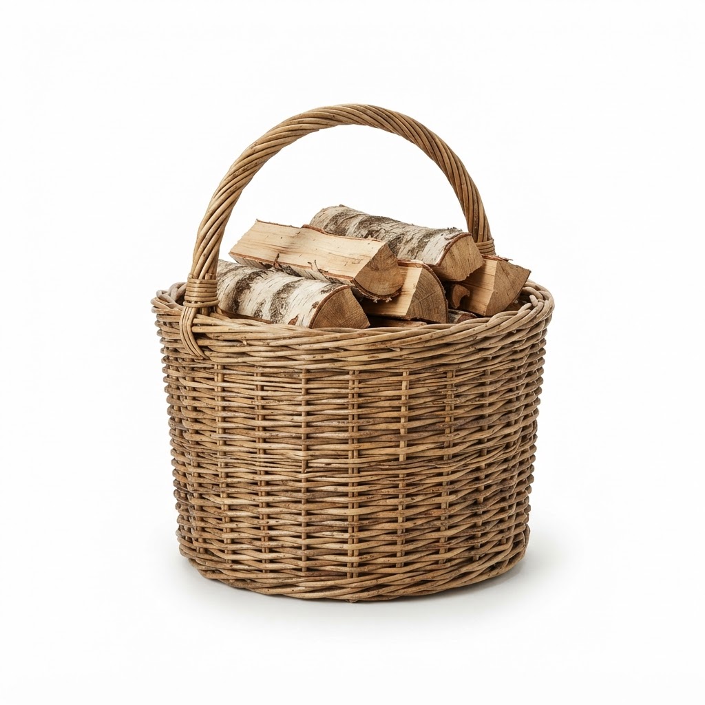 Natural Wicker Firewood Basket