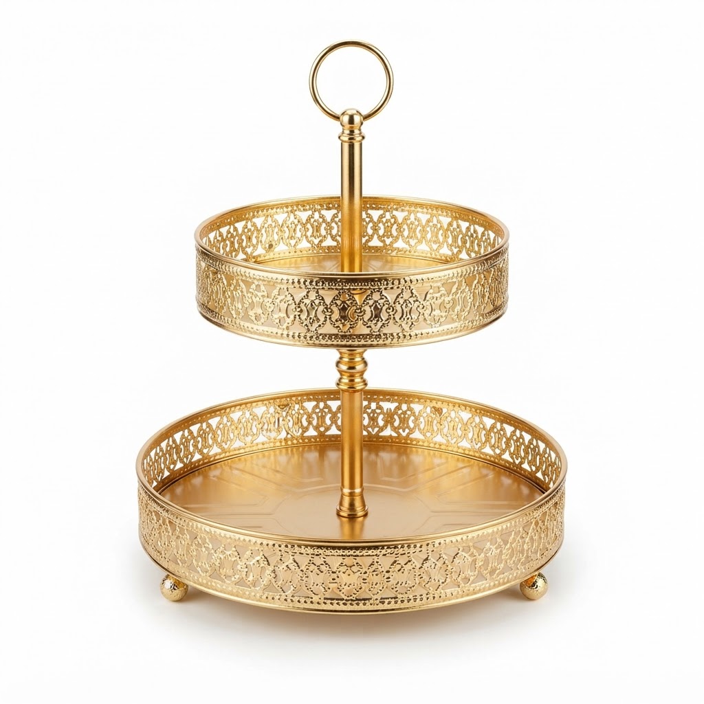 Gold Tiered Vanity Tray