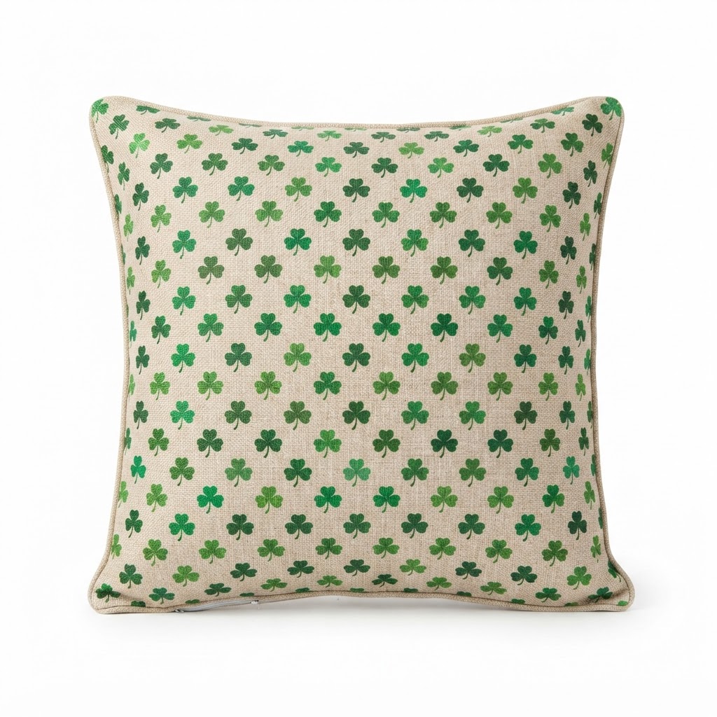 Shamrock Pattern Throw Pillow