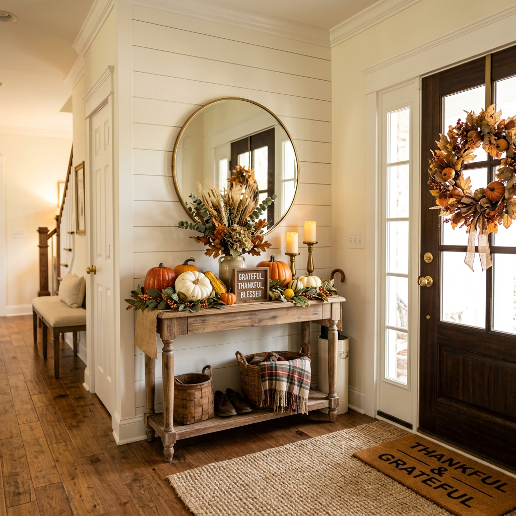 Farmhouse Thanksgiving Entryway