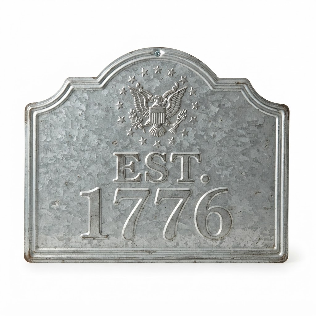 Galvanized Metal Est 1776 Sign