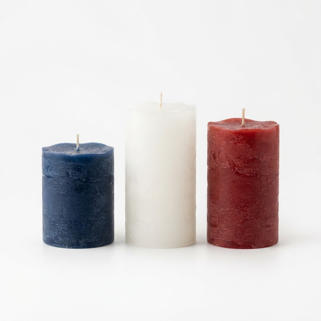 Transitional Red White and Blue Candle Set